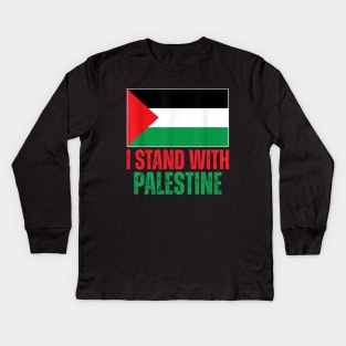 I Stand With Palestine Kids Long Sleeve T-Shirt